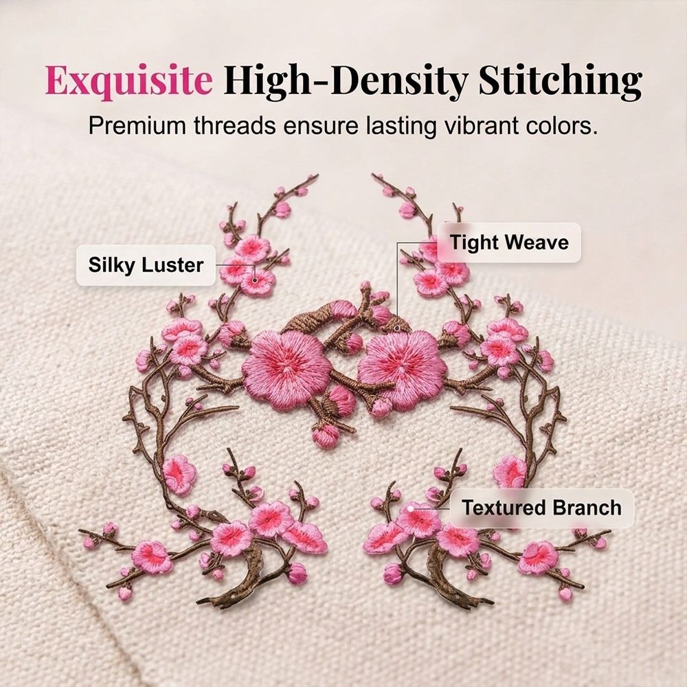 DIY Cherry Blossom Iron On Pat - đánh giá và giá Sewing Textiles