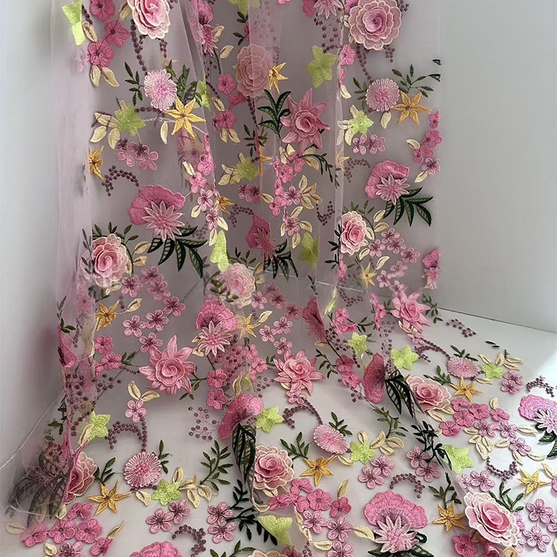 90x130cm 3D Floral Embroidered - đánh giá và giá Sewing Textiles