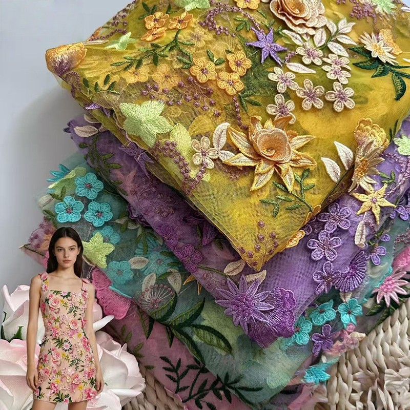 90x130cm 3D Floral Embroidered - đánh giá và giá Sewing Textiles