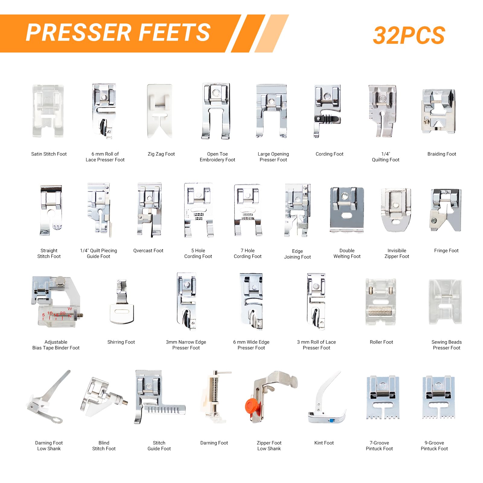 32 in 1 Multi-Function Sewing  - đánh giá và giá Zipper Foot Presser