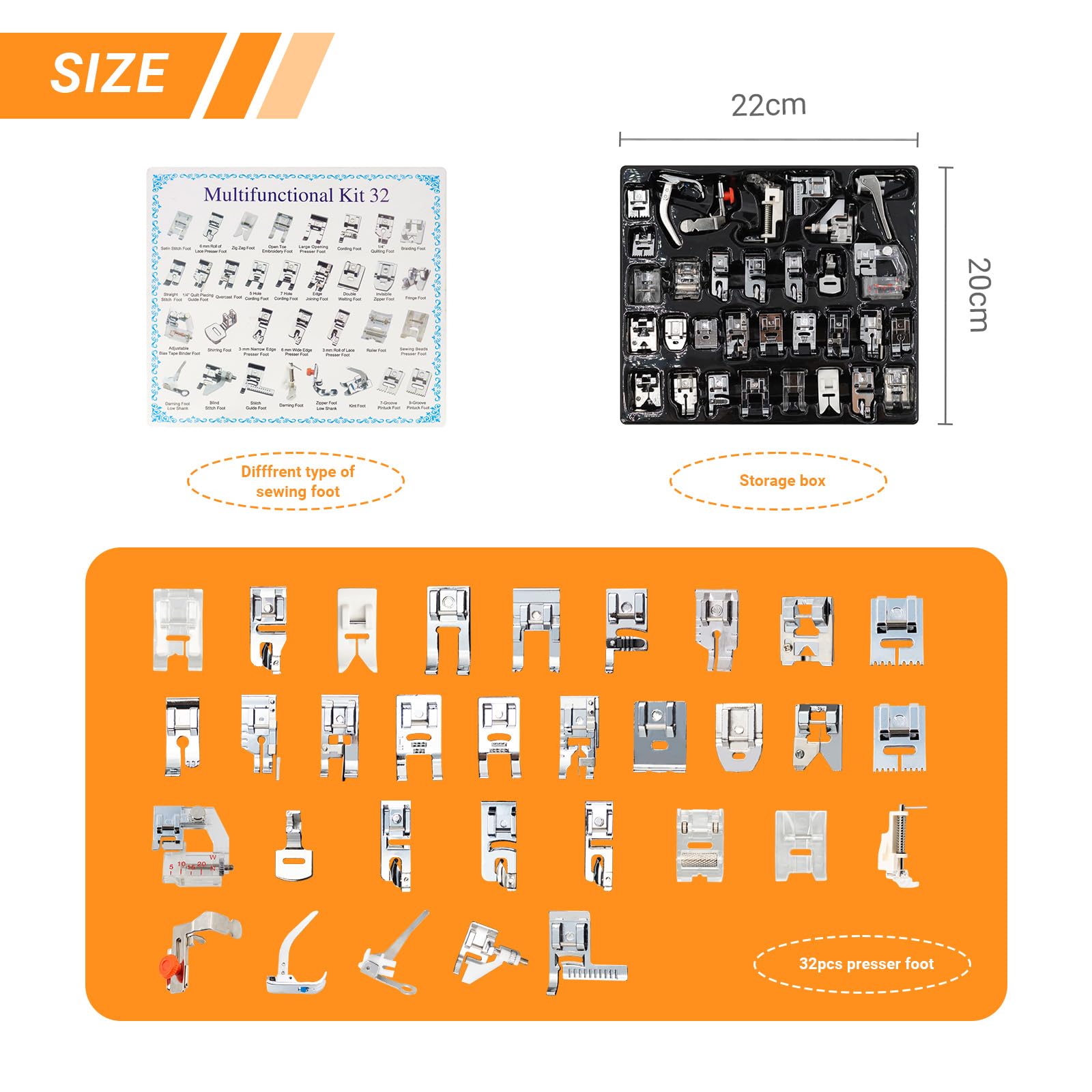 32 in 1 Multi-Function Sewing  - đánh giá và giá Zipper Foot Presser