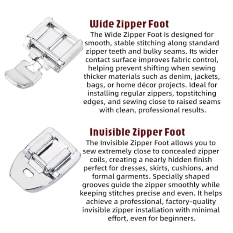 Zipper Foot Kit Includes Invis - đánh giá và giá Zipper Foot Presser
