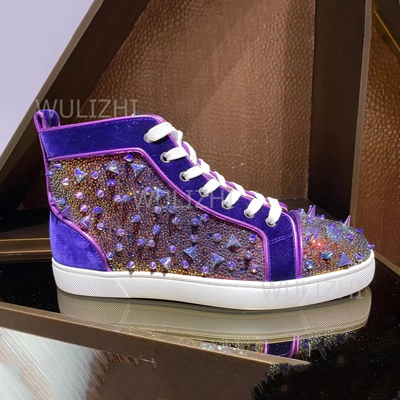 Dark Purple Crystal Rivet Men  - đánh giá và giá Sewing Nylon