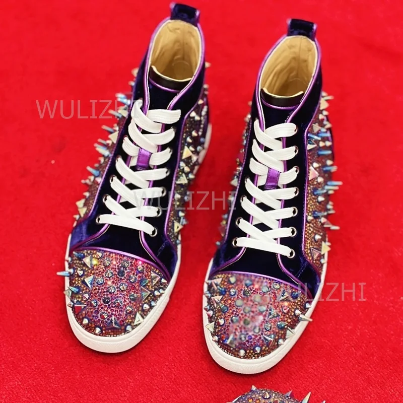 Dark Purple Crystal Rivet Men  - đánh giá và giá Sewing Nylon