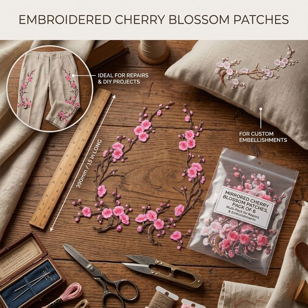 DIY Cherry Blossom Iron On Pat - đánh giá và giá Sewing Textiles