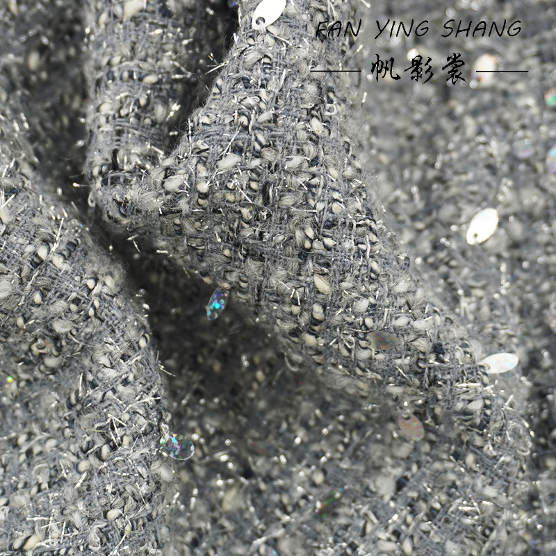 2025 Fashion Gray Sequins Wool - đánh giá và giá Sewing Tweed Fabric